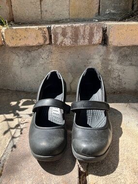 Crocs size 8 Wedge Black Mary Jane Velcro Strap Comfort Shoes